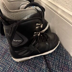 Black and Gray Snowboard Boots